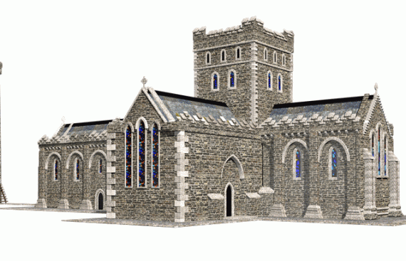 St. Brigid's Cathedral, Kildare. irish architectural illustration, heritage illustration