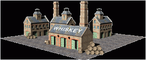 Whiskey distillery illustration, visitor centre illustration