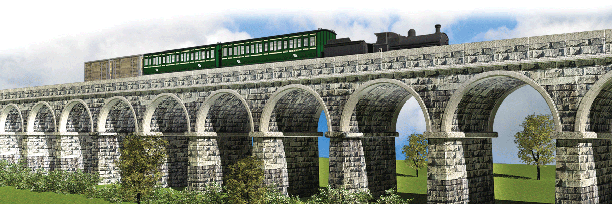 borris viaduct with train,