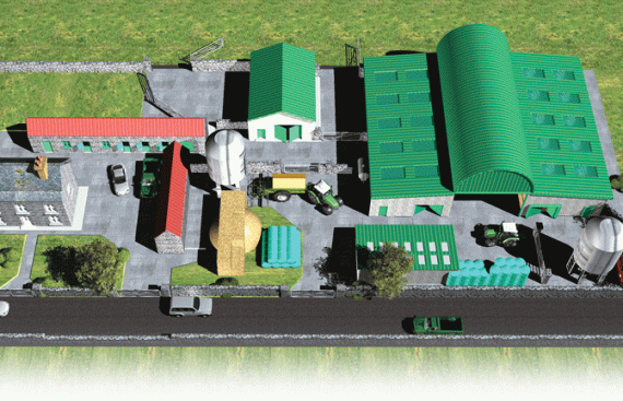 dairy farm illustration,cgi agriculture buildings